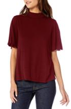 Women's Michael Stars Back Cutout Frill Sleeve Top, Size - Red