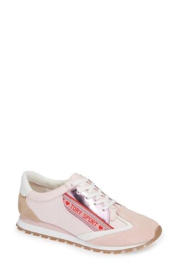 Women's Tory Sport Banner Trainer Sneaker M - Pink