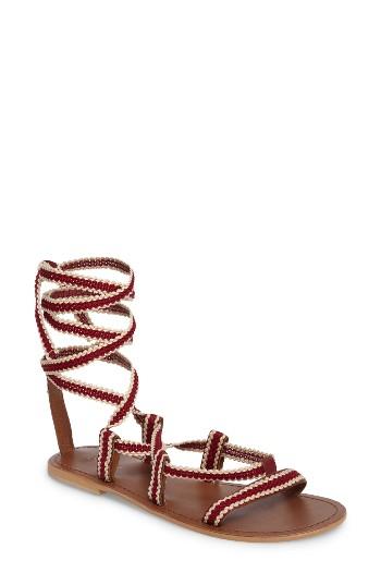 Women's Topshop Hacienda Wraparound Sandal .5us / 37eu - Burgundy