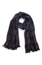 Men's Canali Plaid Wool Blend Scarf