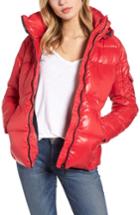 Women's S13 Kylie Metallic Quilted Jacket With Removable Hood - Red