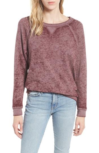 Women's Caslon Burnout Sweatshirt, Size - Burgundy