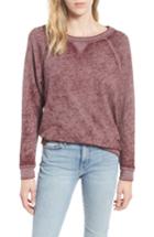 Women's Caslon Burnout Sweatshirt, Size - Burgundy