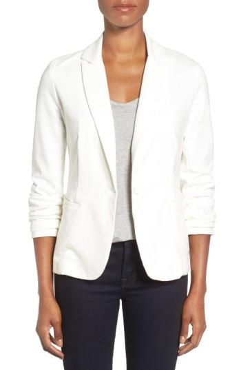 Petite Women's Olivia Moon Knit Blazer, Size P - Ivory