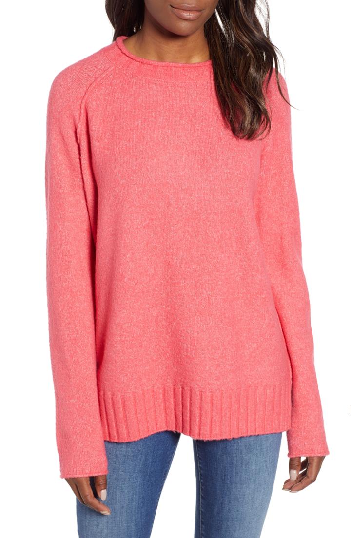 Women's Caslon Cozy Crewneck Sweater - Pink