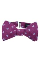 Men's Ted Baker London Paisley Silk & Wool Bow Tie, Size - Red