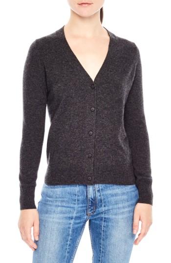 Women's Sandro Tie Back Wool & Cashmere Cardigan - Grey