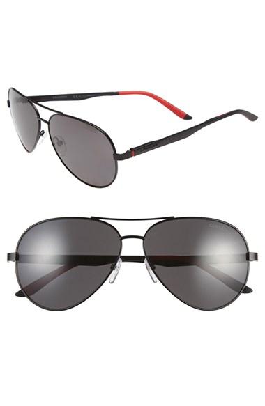 Men's Carrera Eyewear 59mm Metal Aviator Sunglasses - Matte Black/ Grey