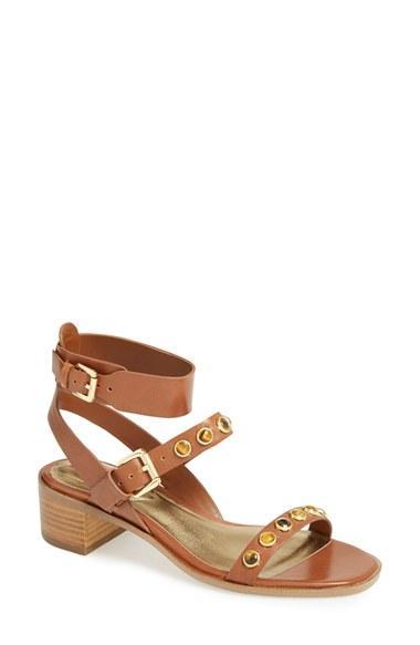 Isaac Mizrahi New York Strap Sandal Brown Leather