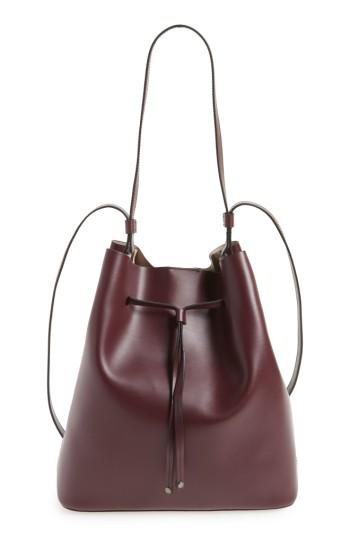 Lodis Large Halina Leather Bucket Bag - Burgundy
