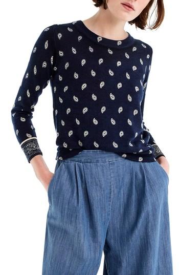Women's J.crew Bandana Print Tippi Sweater