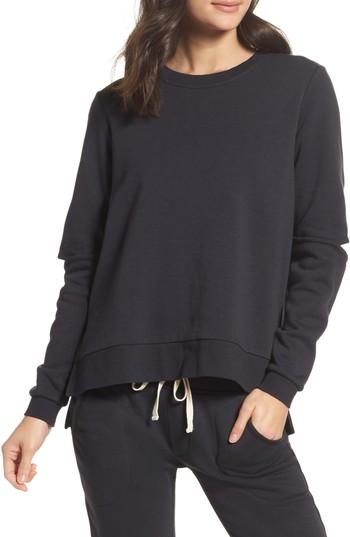 Women's Alternative Cutout Sweatshirt, Size - Black