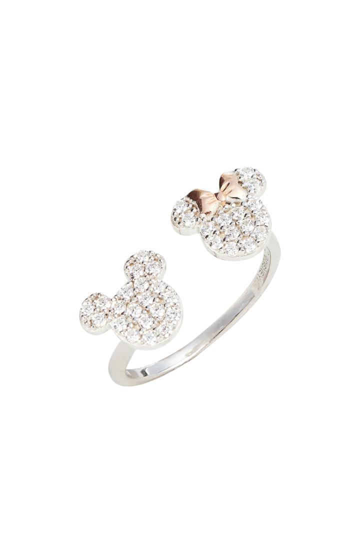 Women's Disney Mickey & Minnie Crystal Pave Ring