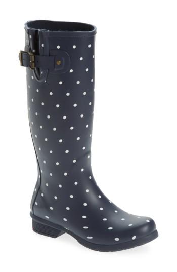 Women's Chooka Classic Dot Rain Boot M - Blue