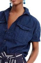 Women's J.crew Japanese Denim Utility Pocket Shirt - Blue