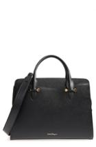 Salvatore Ferragamo Small Today Leather Satchel - Black