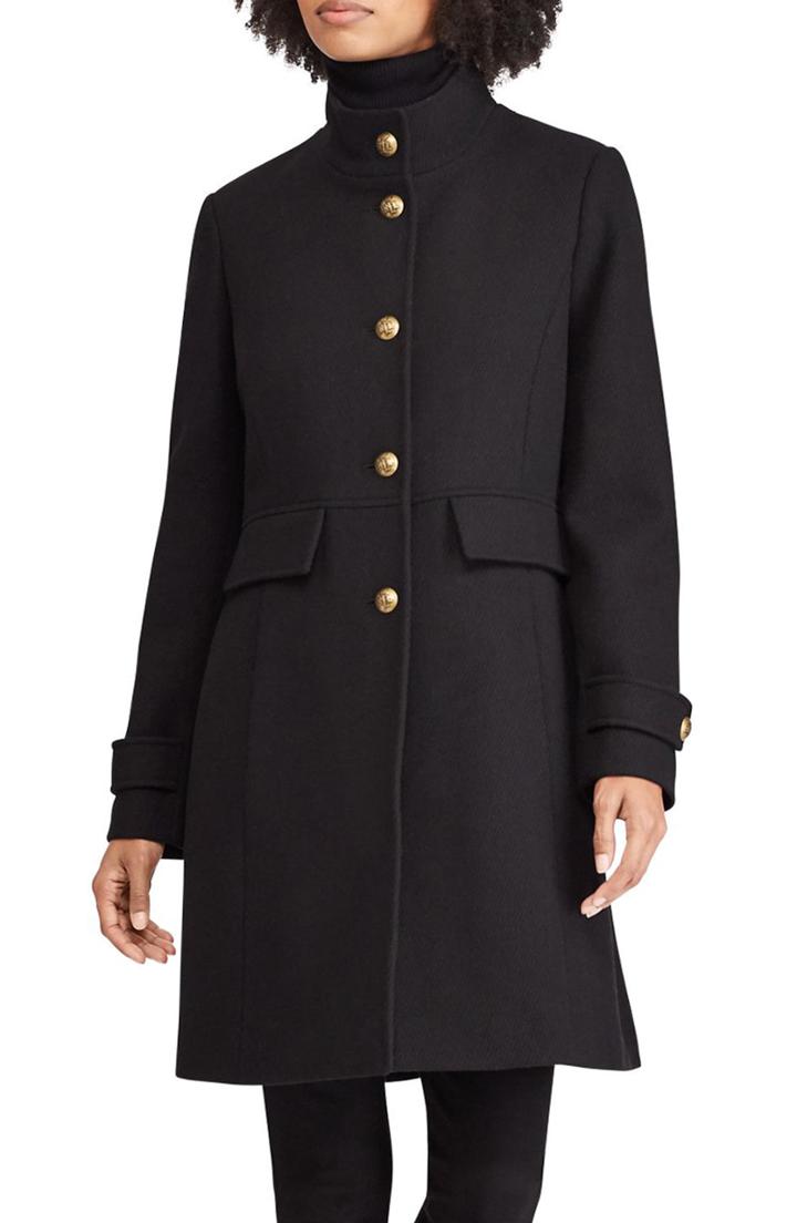Women's Lauren Ralph Lauren Wool Blend Military Coat