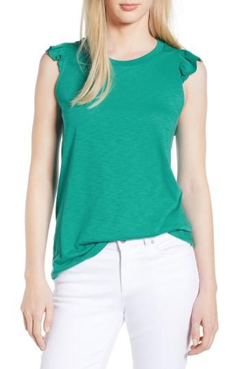 Women's Gibson X Hi Sugarplum! Bonita Ruffled Tank, Size - Green