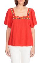 Women's Sezane Bea Scalloped Top Us / 34 Fr - Red