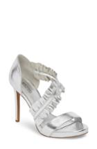 Women's Michael Michael Kors Bella Ruffle Sandal .5 M - Metallic