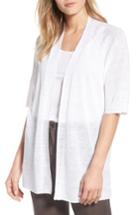 Women's Eileen Fisher Organic Linen Cardigan, Size - White