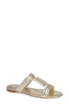 Women's Tod's Double T Slide Sandal Us / 39eu - Metallic