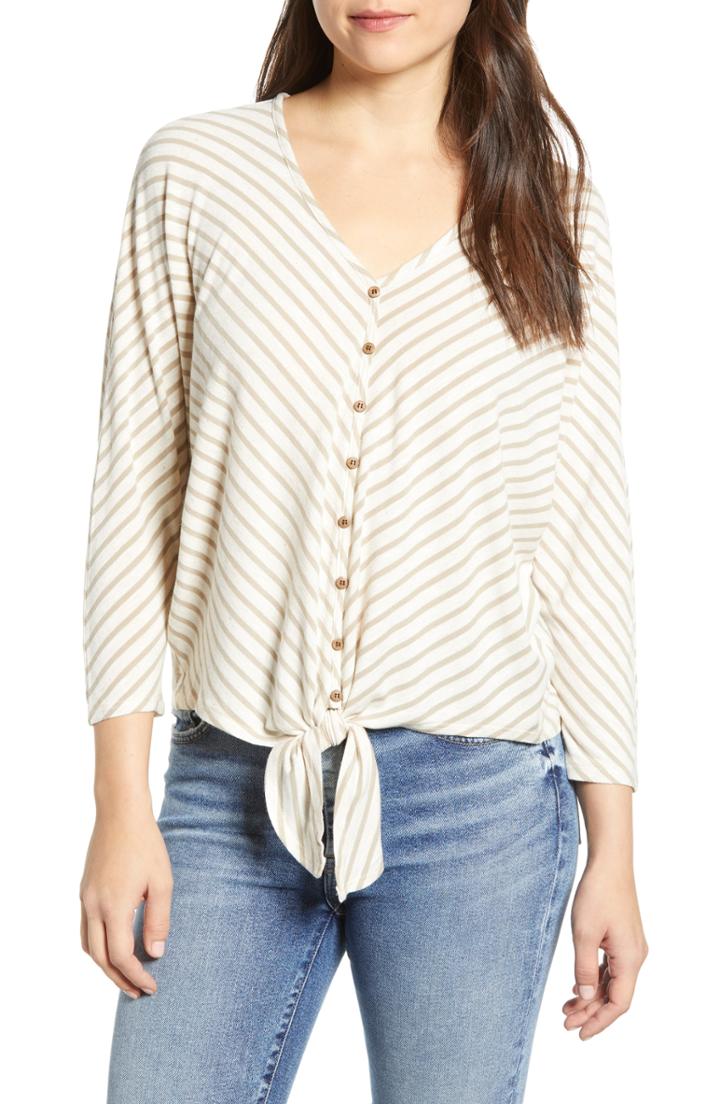 Women's Wit & Wisdom Stripe Top - Beige