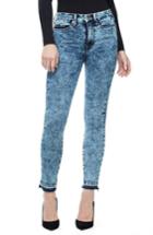 Women's Good American Good Waist Acid Wash Crop Skinny Jeans - Blue