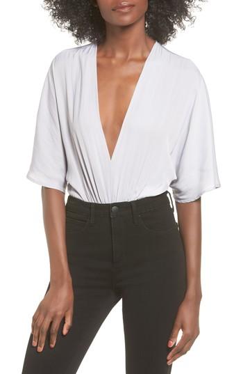 Women's Astr The Label Deep V Bodysuit - Grey