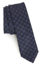 Men's Eleventy Floral Wool & Silk Tie, Size - Blue