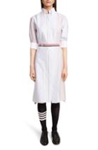 Women's Thom Browne Stripe Belt Oxford Shirtdress