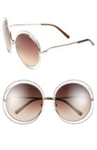 Women's Chloe 62mm Oversize Sunglasses - Rose Gold/ Transparent Brown