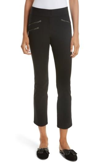 Women's Veronica Beard Adelaide Zipper Detail Crop Pants - Black