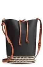 Loewe Gate Espadrillas Leather Bucket Bag - Black