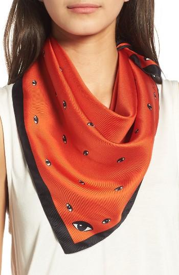 Women's Kenzo Eyes Graphic Silk Scarf, Size - Beige