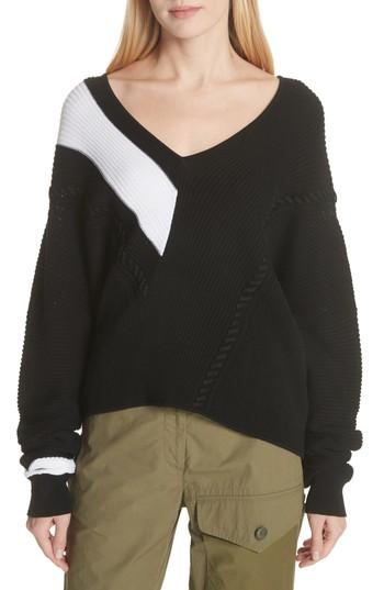 Women's Rag & Bone Cricket V-neck Sweater - Black