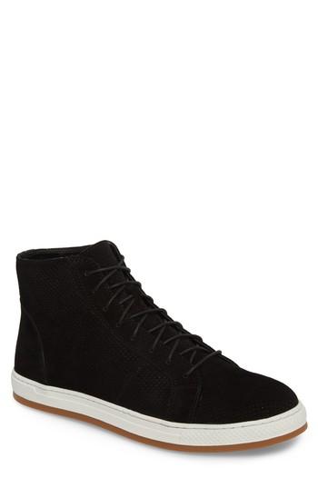 Men's English Laundry Windsor Perforated High Top Sneaker M - Black
