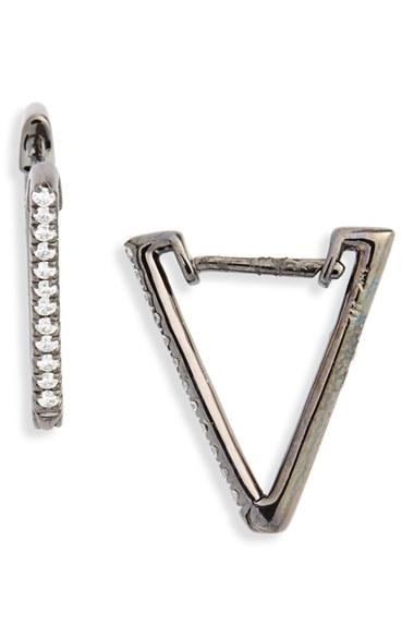Women's Bony Levy Diamond Triangle Hoop Earrings