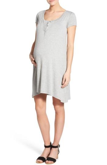 Women's Lab40 'poppy' Maternity/nursing Swing Dress - Grey