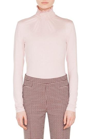 Women's Akris Punto Ruffled Turtleneck Top - Pink