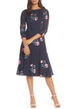 Women's Eliza J Embroidery & Lace A-line Dress - Blue