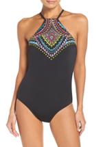 Women's Laundry By Shelli Segal Embroidered One-piece Swimsuit
