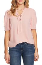 Women's Cece Ruffle V-neck Bow Tie Top, Size - Pink