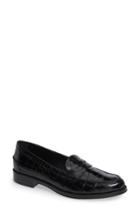 Women's Tod's Classic Croc Embossed Penny Loafer .5us / 35.5eu - Black