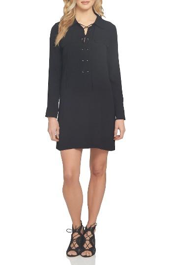 Women's 1.state Lace-up Shirtdress, Size - Black