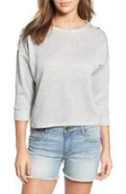 Women's Caslon Lace-up Sleeve Sweatshirt - Grey