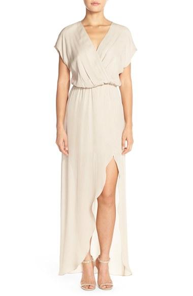 Women's Maids Rory Beca 'plaza' Faux Wrap Silk Georgette Cutaway Gown