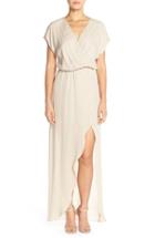 Women's Maids Rory Beca 'plaza' Faux Wrap Silk Georgette Cutaway Gown