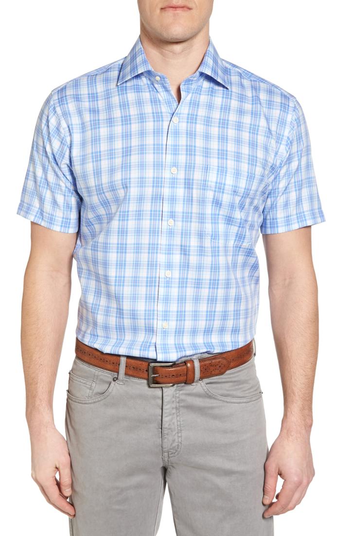 Men's Peter Millar Crown Ease Sloan Fit Plaid Sport Shirt