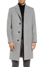 Men's Theory Bower Melton Wool Blend Topcoat - Grey
